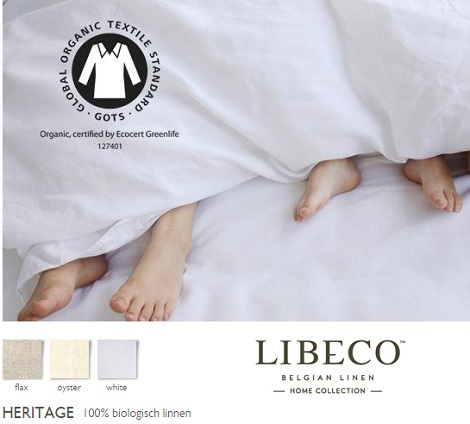 Libeco Heritage,100 procent biologisch,white,flax,oyster,overtrek,cover,Home Linnen,slaapkenner Theo Bot,puur linnen_logo streep grey vlas verkrijgbaar in Zwaag Holland.